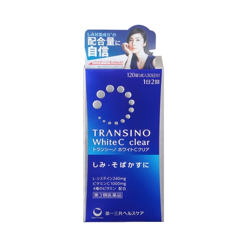 Viên uống trắng da, trị nám Transino White C Clear 120 viên