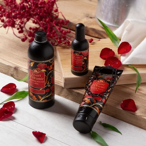 Combo Sữa Tắm Hương Nước Hoa Cao Cấp Tesori d'Oriente Hoa Trà Nhật Bản (Chai 500ml - Tuýp 250ml)