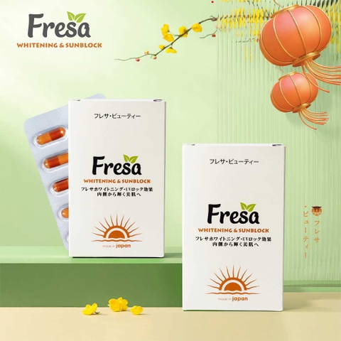 Viên Uống Trắng Da Và Chống Nắng Nội Sinh Fresa Whitening & Sunblock Nhật Bản