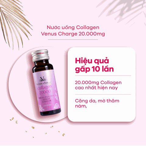 Nước uống Collagen Venus Charge 20,000mg Chống Lão Hóa Mờ Nhăn Sạm Nhật Bản (Hộp 10 chai x 50ml)