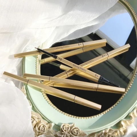 Chì kẻ mày 2 đầu MKING PRETTY Double Fine Eyebrow Pencil tiện lợi siêu mảnh lâu trôi 0.1g