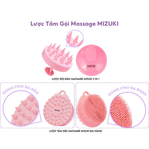 Lược Gội Đầu Massage Da Đầu Thư Giãn 2in1 Mizuki (Màu Ngẫu Nhiên)