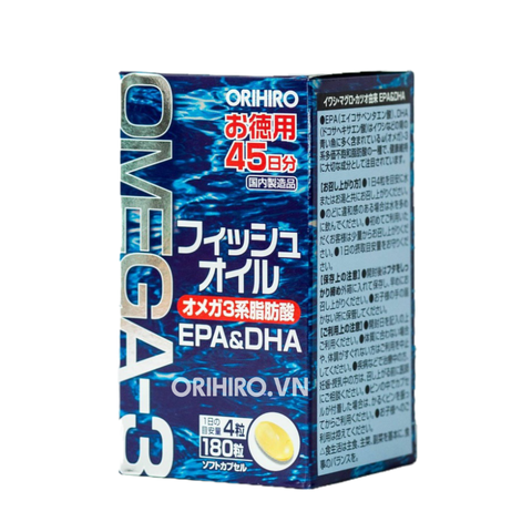 Viên Uống Dầu Cá Omega-3 Hỗ Trợ Tim Mạch Orihiro 180 Viên
