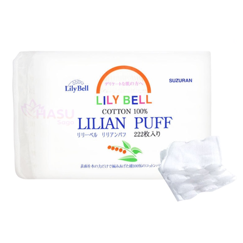 Bông Tẩy Trang Lily Bell Suzuran Lilian Puff Cotton 222 Miếng