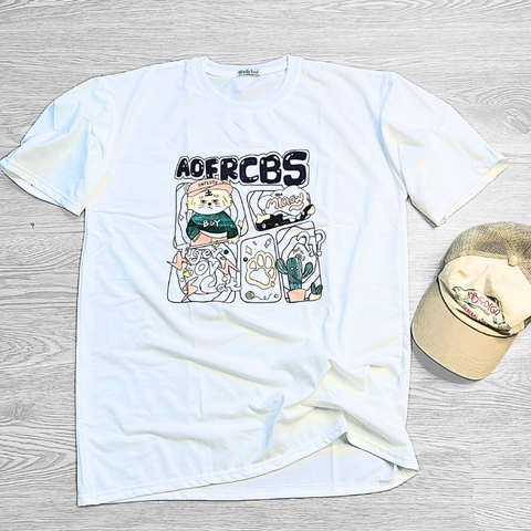 MS001 Áo Thun Unisex Nam Nữ, Áo Thun Form Rộng Thời Trang In Hình Hoạt Hình Dễ Thương Freesize