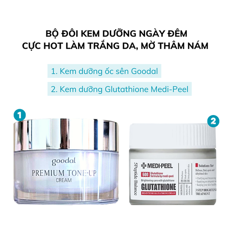[Hot] Bộ Đôi Kem Dưỡng Ngày Đêm Làm Trắng Da, Mờ Thâm Nám Hàn Quốc - Kem Dưỡng Goodal 30ml + Kem Dưỡng Medi-Peel 50ml