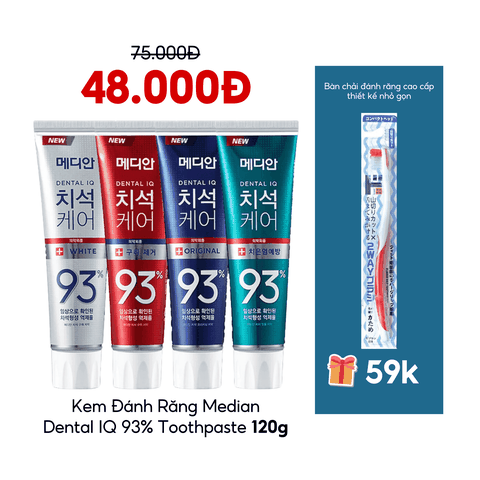 Kem Đánh Răng Median Dental IQ 93% Toothpaste 120g Hàn Quốc