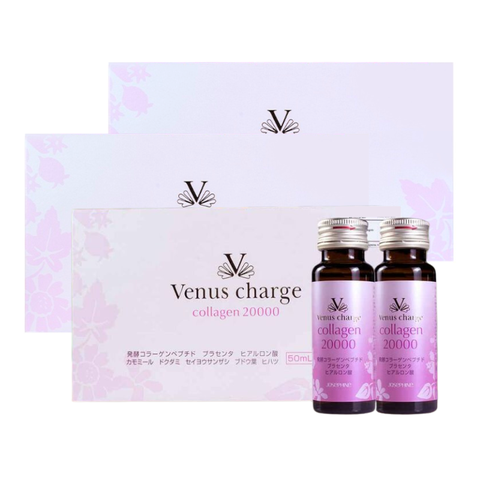 Nước uống Collagen Venus Charge 20,000mg Chống Lão Hóa Mờ Nhăn Sạm Nhật Bản (Hộp 10 chai x 50ml)