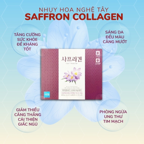 [Liệu Trình 30 Ngày Đẹp Da] Nước Uống Bổ Sung Collagen Nhụy Hoa Nghệ Tây (Saffron) Saffragen 30 Lọ x 20ml Chính Hãng