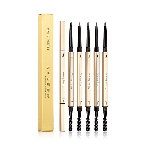 Chì kẻ mày 2 đầu MKING PRETTY Double Fine Eyebrow Pencil tiện lợi siêu mảnh lâu trôi 0.1g