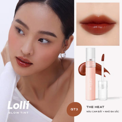 [Chính hãng] Son Tint Bóng, Lâu Trôi Cho Đôi Môi Căng Mọng Ofélia Lolli Glow Tint Hàn Quốc 3.9g