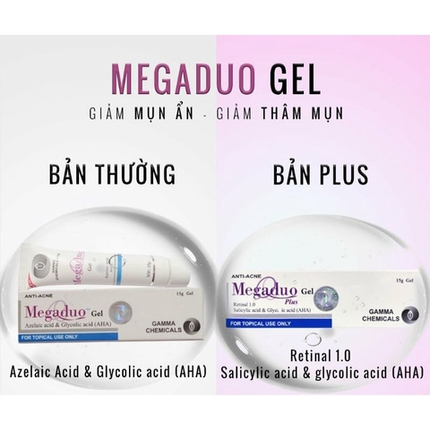Megaduo Gel 15g - Bản AHA và Plus Retinal Giảm Mụn Thâm, Trứng Cá, Dưỡng Da