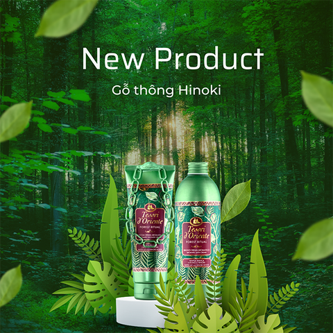 Combo Sữa Tắm Hương Nước Hoa Cao Cấp Tesori d'Oriente Gỗ Thông Hinoki (Chai 500ml - Tuýp 250ml)