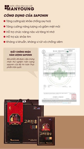 Nước Hồng Sâm MANYOUNG Hàn Quốc 30 Gói x 70ml