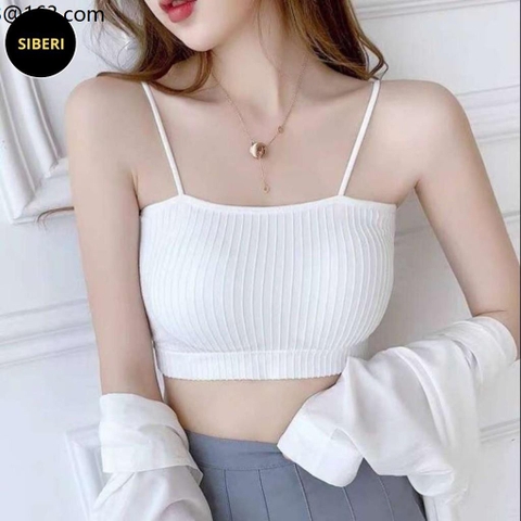 [A07] Áo Lót Quây, Áo Ngực Áo Bra Áo Ống 2 Dây Cotton Gân Tăm Có Mút Ngực Tháo Rời Freesize Từ 35-55kg