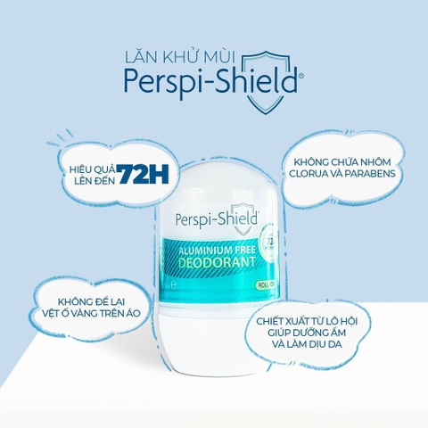 Lăn Khử Mồ Hôi Lên Đến 72H Perspi-Shield Không Chứa Muối Nhôm 50ml Aluminium Free Deodorant