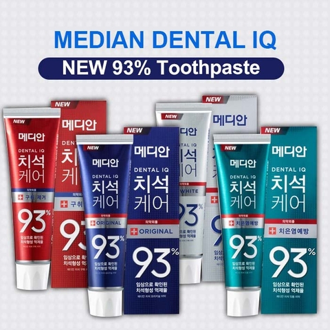 Combo 4 Kem đánh răng Median Dental IQ 93% Toothpaste 120g - Cho răng trắng sáng, nụ cười tự tin