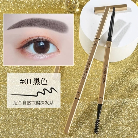 Chì kẻ mày 2 đầu MKING PRETTY Double Fine Eyebrow Pencil tiện lợi siêu mảnh lâu trôi 0.1g