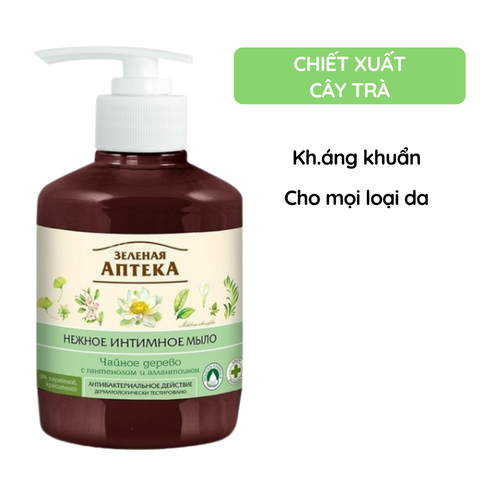 Dung Dịch Vệ Sinh Phụ Nữ Làm Dịu Da, Ngăn Ngừa Vi Khuẩn, Cân Bằng Độ pH Vùng Kín Zelenaya Apteka 370ml