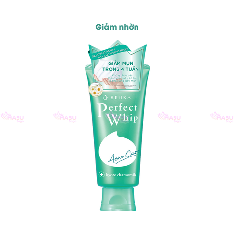 Sữa rửa mặt Senka Perfect Whip Nhật Bản 120g giúp sáng da, mờ thâm, chống lão hóa, giảm mụn