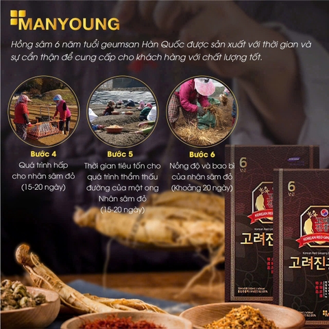 Nước Hồng Sâm MANYOUNG Hàn Quốc 30 Gói x 70ml