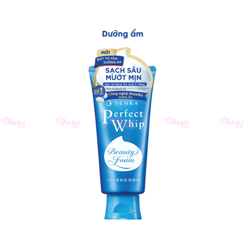 Sữa rửa mặt Senka Perfect Whip Nhật Bản 120g giúp sáng da, mờ thâm, chống lão hóa, giảm mụn
