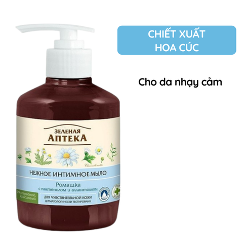 Dung Dịch Vệ Sinh Phụ Nữ Làm Dịu Da, Ngăn Ngừa Vi Khuẩn, Cân Bằng Độ pH Vùng Kín Zelenaya Apteka 370ml