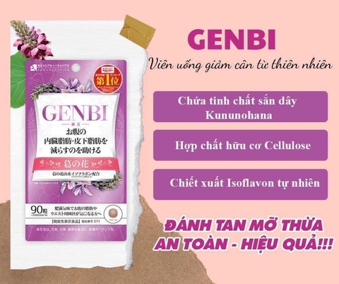 Viên Uống Giảm Cân, Mỡ Bụng, Vòng Eo GENBI 30 Ngày 90 Viên Nhật Bản