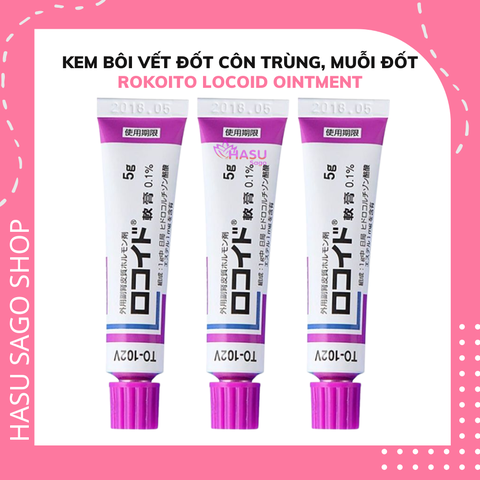 Kem Bôi Vết Đốt Côn Trùng, Muỗi Đốt Rokoito Locoid Ointment Nhật Bản 5g
