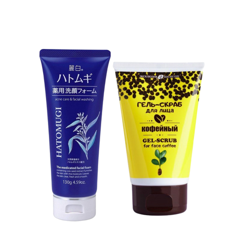 Combo Sạch Sâu Sáng Da Cho Da Mặt - Sữa Rửa Mặt Hatomugi Và Tẩy Tế Bào Chết Exclusive Cosmetic 100g