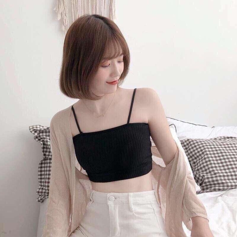 [A07] Áo Lót Quây, Áo Ngực Áo Bra Áo Ống 2 Dây Cotton Gân Tăm Có Mút Ngực Tháo Rời Freesize Từ 35-55kg