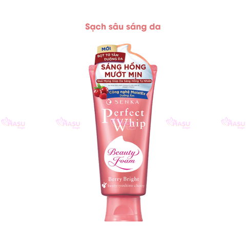 Sữa rửa mặt Senka Perfect Whip Nhật Bản 120g giúp sáng da, mờ thâm, chống lão hóa, giảm mụn