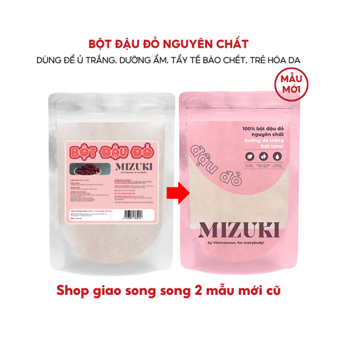 Bột Đậu Đỏ Nguyên Chất Mizuki Tẩy Tế Bào Chết, Dưỡng Trắng Da, Se Khít Lỗ Chân Lông