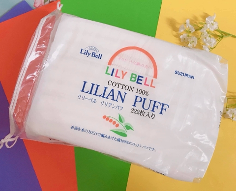 Bông Tẩy Trang Lily Bell Suzuran Lilian Puff Cotton 222 Miếng