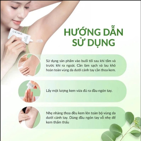 Kem Khử Mùi Không Cồn CAUMOS SARA SARA Cream 2.0 – Bản Nâng Cấp Khô Thoáng Nhẹ Tênh, Chiết Xuất Trà Xanh Nhật Bản