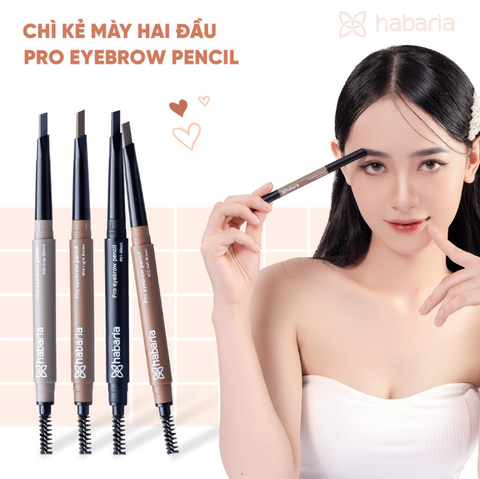 Chì Kẻ Mày Hai Đầu Không Lem Lâu Trôi Habaria Pro Eyebrown Pencil 0.3g