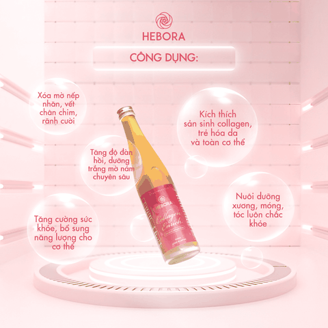 Combo 3 Chai Nước Uống Hebora Collagen Enrich Damask Rose Water Nhật Bản 500ml