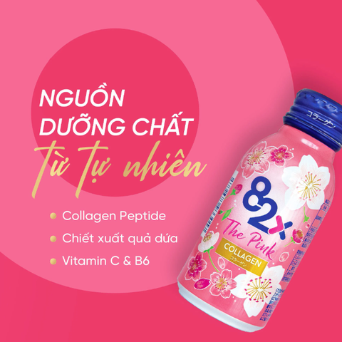 Combo 3 Hộp Nước Uống Đẹp Da 82X The Pink Collagen - Hộp 10 Lọ x 100ml