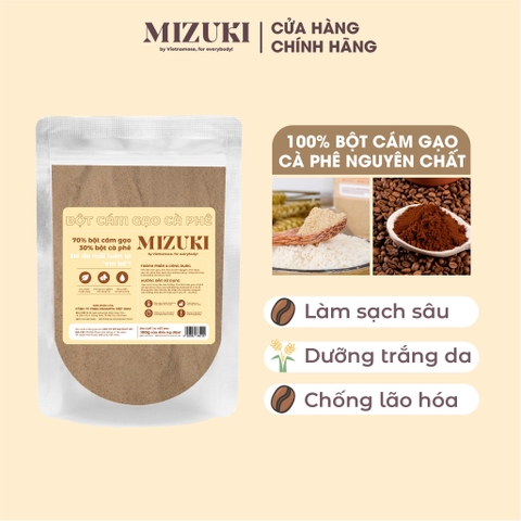 Bột Cám Gạo Cà Phê Nguyên Chất MIZUKI dưỡng sáng da, mờ thâm, tẩy tế bào chết, chống lão hóa
