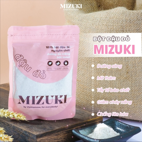 Combo 2 Túi Bột Đậu Đỏ Nguyên Chất Mizuki Tẩy Tế Bào Chết, Dưỡng Trắng Da, Se Khít Lỗ Chân Lông