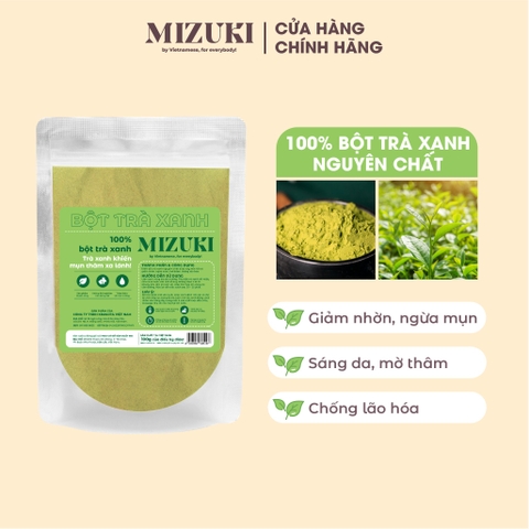 Combo Sữa rửa mặt Senka ngừa mụn (xanh lá) & Bột trà xanh nguyên chất Mizuki giảm mụn sáng da giảm nhờn