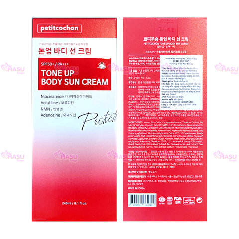 Kem Dưỡng Trắng Da Body Chống Nắng Nâng Tone Petit Cochon Tone Up Body Sun Cream SPF50+ PA+++ 240ml