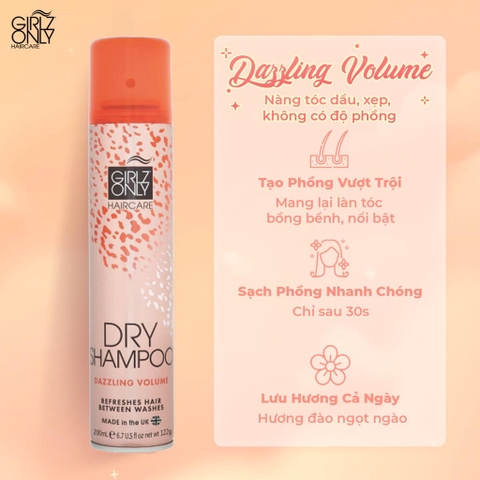 Dầu Gội Khô Girlz Only Dry Shampoo 200ml