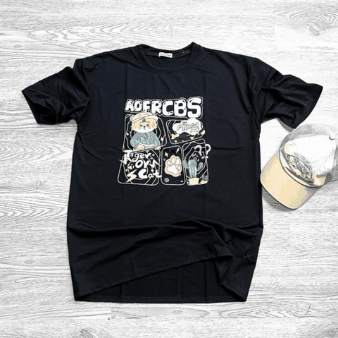 MS001 - MS006 Áo Thun Unisex Nam Nữ, Áo Thun Form Rộng Thời Trang In Hình Dễ Thương Freesize