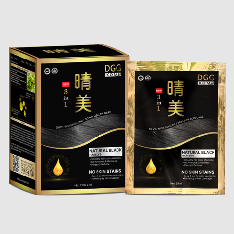 [Chính Hãng] Lẻ 1 Gói Dầu Gội Phủ Bạc DGG Komi Việt Nam Công Nghệ Độc Quyền Nhật Bản Nhuộm Tóc Thảo Dược 25ml