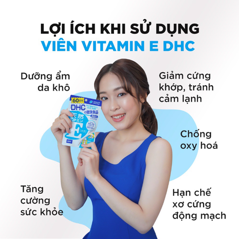 Combo Viên Uống DHC Đánh Thức Tuổi Xuân 30 Ngày (Vitamin E 30 Viên & Collagen 180 Viên)