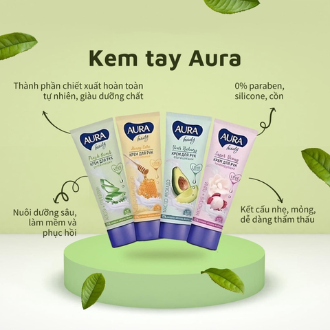 Kem Dưỡng Da Tay Aura Làm Mềm Da Tay Chân Giảm Nứt Nẻ Aura Beauty Cream Nga 75g