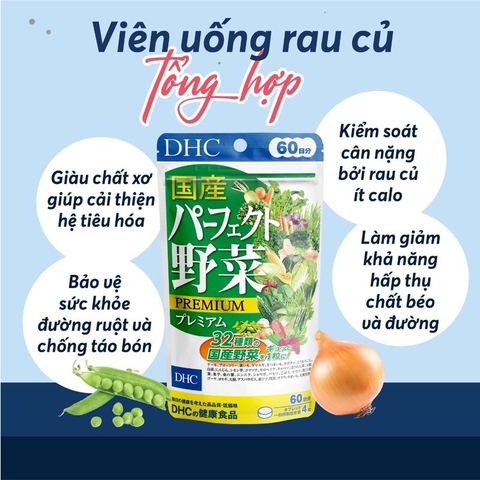 COMBO Viên uống DHC Giảm Nóng Trong Sáng Da 30 Ngày (Rau Củ & Vitamin C)