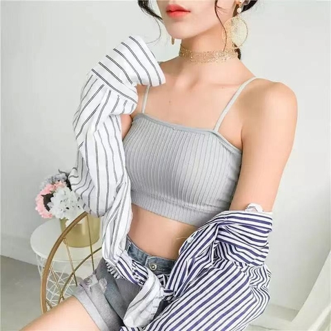 [A07] Áo Lót Quây, Áo Ngực Áo Bra Áo Ống 2 Dây Cotton Gân Tăm Có Mút Ngực Tháo Rời Freesize Từ 35-55kg