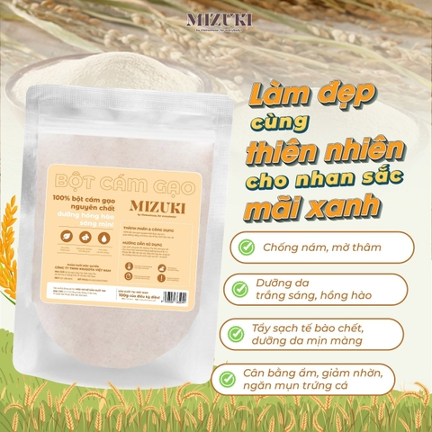 Bột Cám Gạo Nguyên Chất Mizuki Tẩy Tế Bào Chết Cơ Thể Và Da Mặt